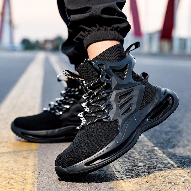 Men's Steel Toe Anti-Puncture Safety Work Boots, Lightweight Breathable Mesh Outdoor Industrial Construction Shoes for Men