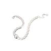 Yinruitai S925 Sterling Silver Freshwater Pearl Necklace & AB Chain Bracelet for Women