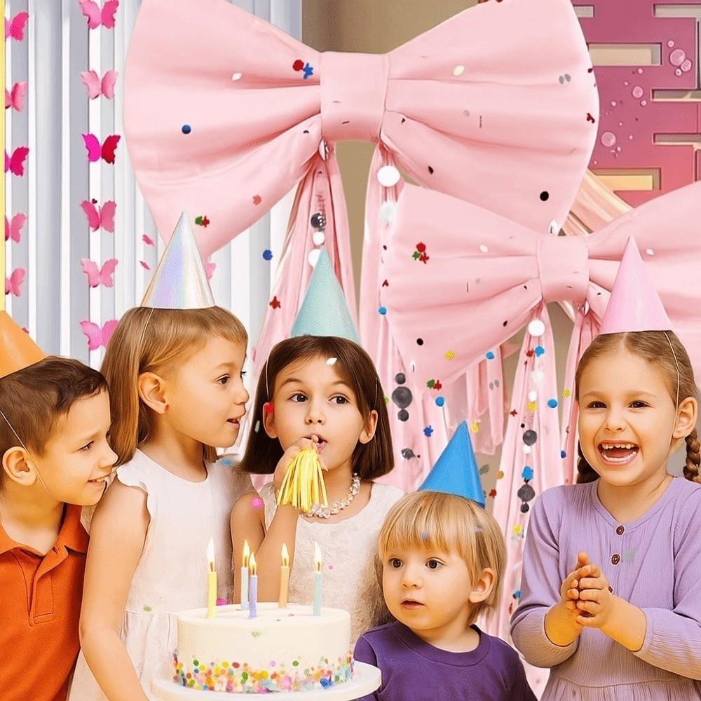 Bow 50x38cm Giant Bow Wall Backdrop Pink Iridescent Drift Strip 3 Meters Bow Wall Decor Creative Design Large Velvet