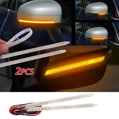 2Pcs LED Strip Car Rearview Mirror Turn Signals Turn Signal Flowing Light  For Car Lighting