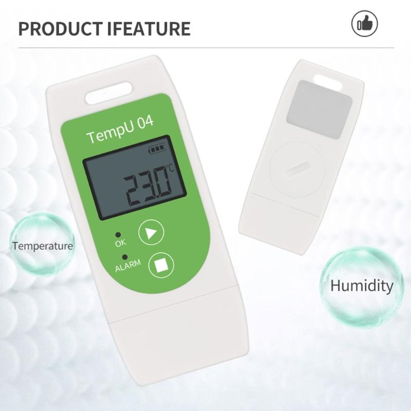 Digital Temperature Recorder With High Accuracy Data Recording Temperature Data Logger For PDF CSV Reports