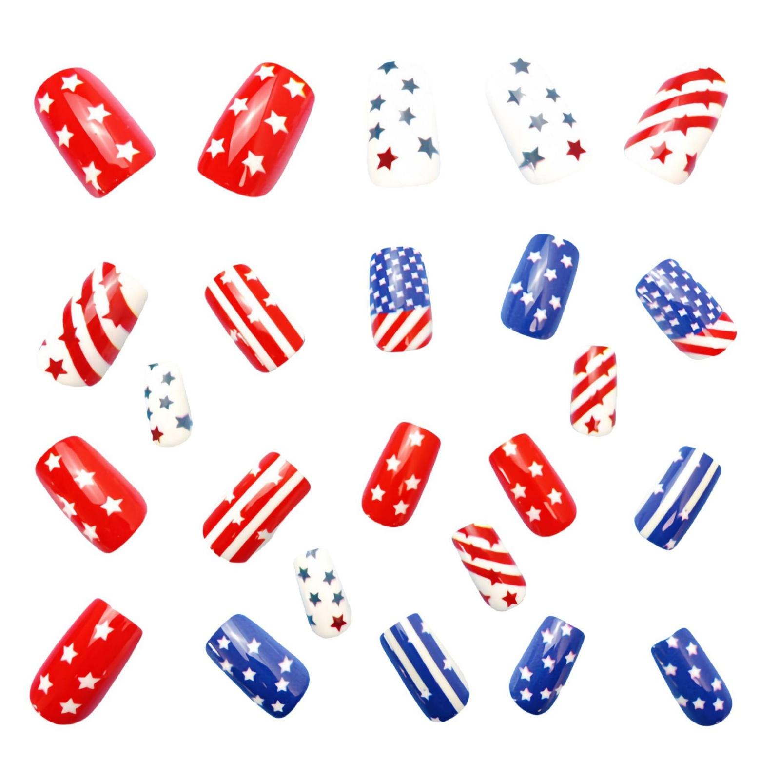 Colorful Pattern Nail Patch Detachable 24 Piece Set