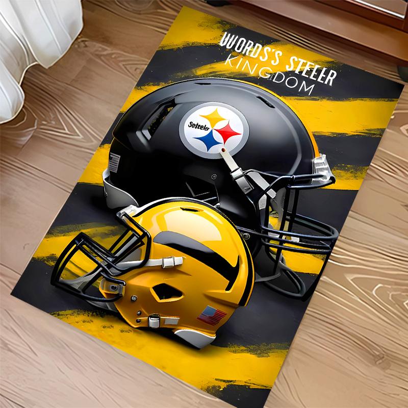 1pc Pittsburgh Steelers Print Area Rug - Soft,Washable Non-Slip Indoor Mat for Office Chairs,Living Room,Home Office Decorative Rug