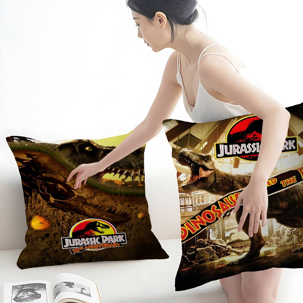 Movie Jurassic Park Dinosaur World Jurassic World Pillow Cover for Bedroom Room and Living Room Sofa Decorative Cushion Cover