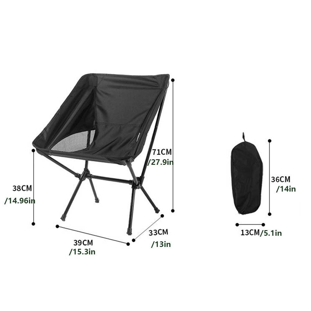 Collapsible Fishing Folding Chair Backrest Hiking Picnic Seat Comfortable Moon Chair Outdoor