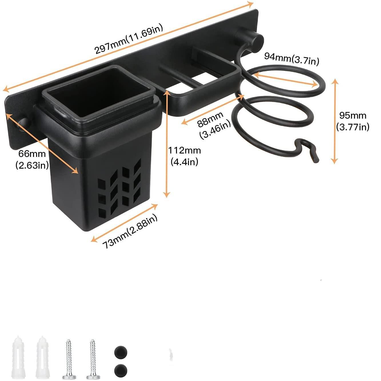 

Настенный держатель для фена и инструментов для укладки для ванной комнаты или отеля