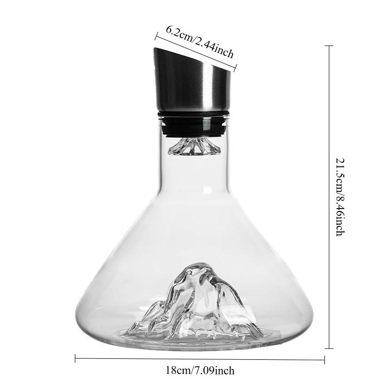 1500ML Iceberg Whiskey Hanger Handmade Lead free Crystal Wine Pourer Caramel Thickened Wine Dispenser Pot Accessories