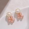 925 Silver Pink Heart Flower Butterfly Tassel Earrings - Sweet, Elegant, and Whimsical Design