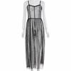 Mesh Transparent Women Cover Up Dress Pleated Dot Sling Dress Petticoat Summer Tulle Dress  Women