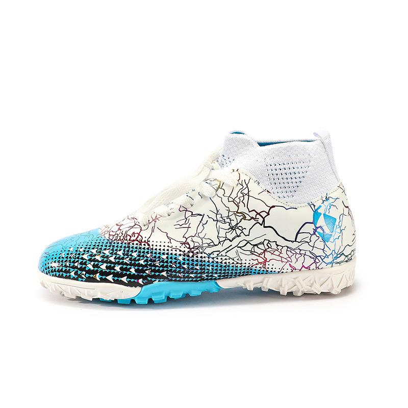 

Children s football shoes anti-skid training broken nails boys and girls high-top shoes lace-up short nails artificial grass XC1105 34