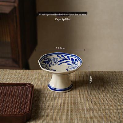 Retro Keramik Servierplatte auf hohem Fuß