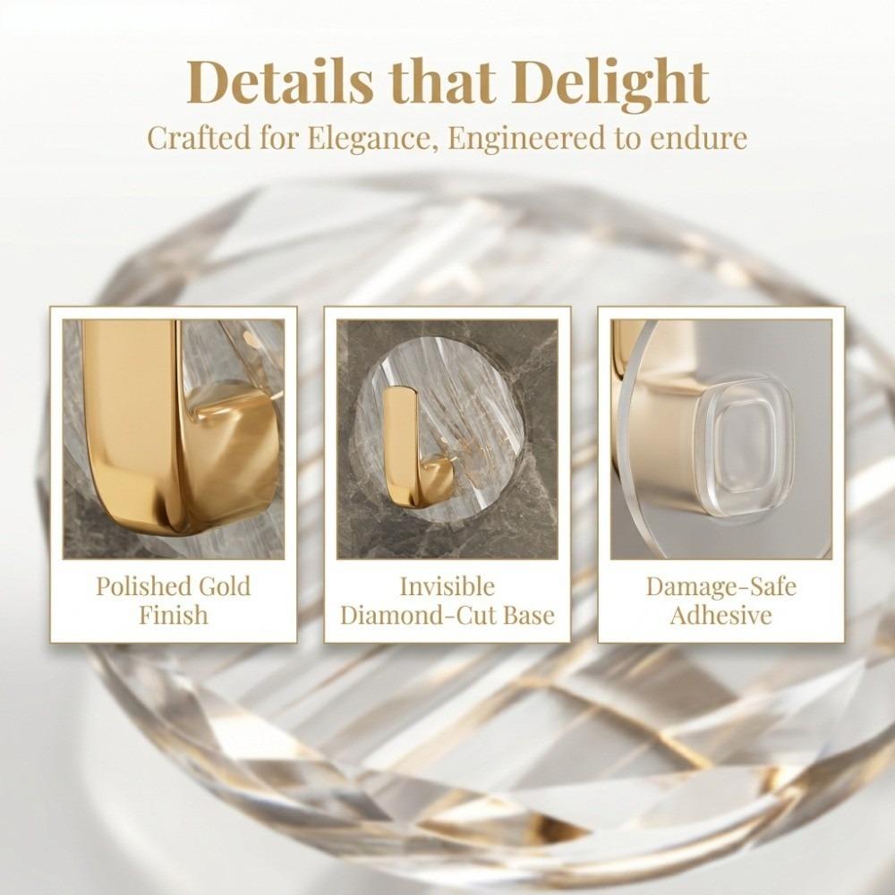4Pcs Acrylic Punch-Free Wall Hanging Hooks  Kitchen Spoon, Rag, Small Utensil Arrangement
