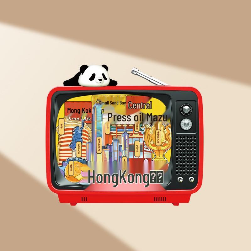 Hong Kong 3D Wooden Refrigerator Magnet - Cultural & Creative Tourist Souvenir