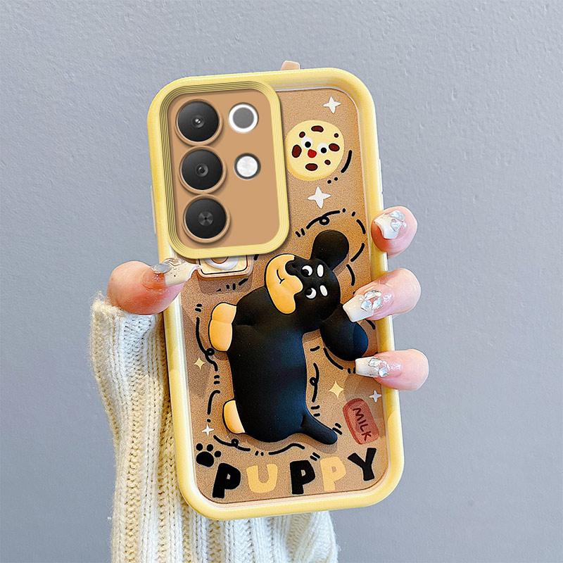 KEYSION Shockproof Case for Realme C85 5G with Lanyard Soft Silicone Cute 3D Cartoon Doll Phone Back Cover for Realme C85