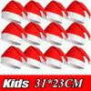 30PCS Adults Kids Christmas Hats Non-woven Fabric Santa Claus Xmas Hats Cap Merry Christmas New Year Party Festival Decor Gift