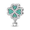 Luck Charm 925 Silver Four Leaf Clover Green Tree Frog Turtle Bead Pendant For Bracelet Women DIY Jewelry Gift