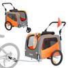 Dog Bike Trailer, Supports Up To 66 Lbs, 2-in-1 Pet Stroller Cart Bicycle Carrier, Easy Folding Cart Frame with Quick Release Wheels