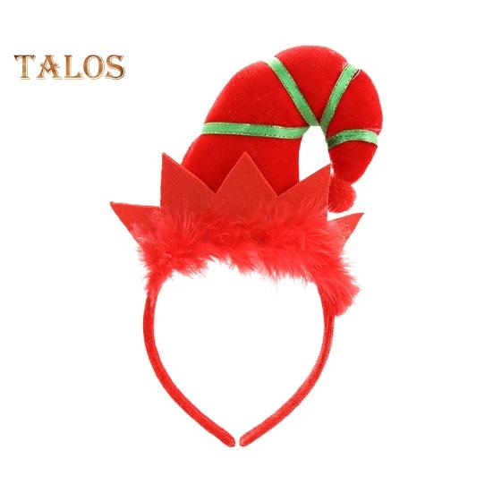 

Обруч для волос в стиле эльфа, яркие цвета, плюшевая нижняя часть шляпы, декоративная повязка на голову, украшение для волос на Хэллоуин, Рождество, эльф красный