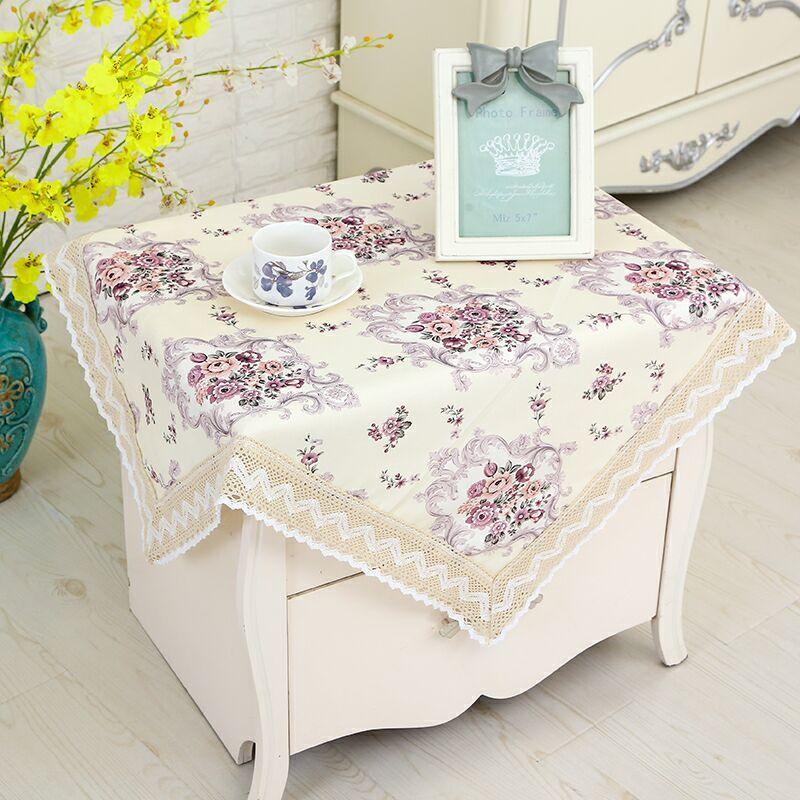 

Table Cover Cloth Dust Cover European-Style Microwave Oven Cover Beautiful Water Dispenser Multi-Purpose Towel Universal Square Towel Cover Cloth Fugui Flower Language Purple 60*60cm1