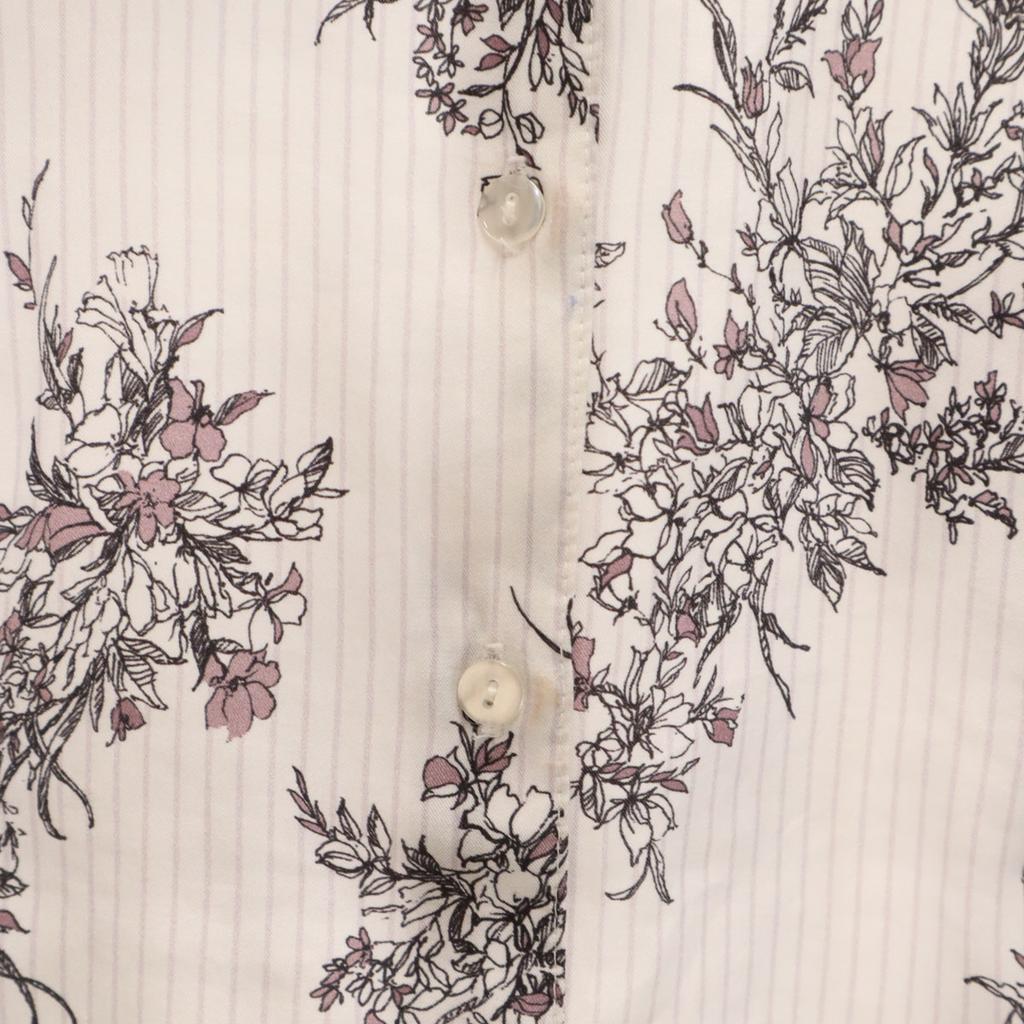 SNIDEL Floral Stripes No Sleeve Shirt F White Women Used