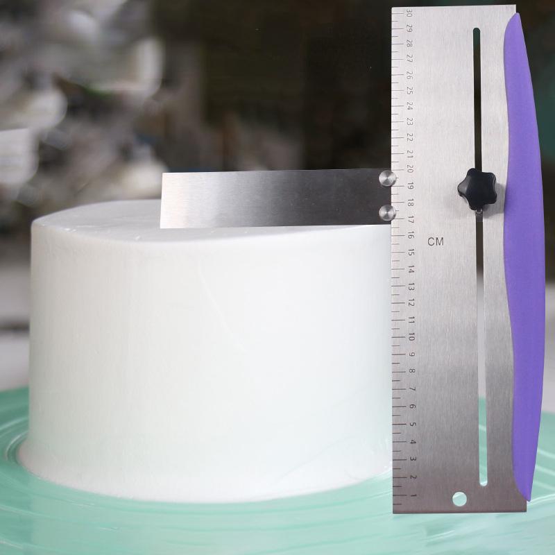 Adjustable Cake Scraper Baking Crisp Corners Cakes Comb Metal Cake Edge Smoother Made Of Stainless Steel DIY Baking Tools