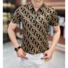 2025 Summer Trendy Casual Men's Versatile Half-Zip Polo Shirt Slim Fit Fashion Short Sleeve Simple Letter T-Shirt