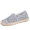 Ladies Fisherman Shoes One Pedal Women'S Casual Little White Shoes Hollow Canvas Shoes Hemp Bottom Straw Fisherman Shoes Wholesale