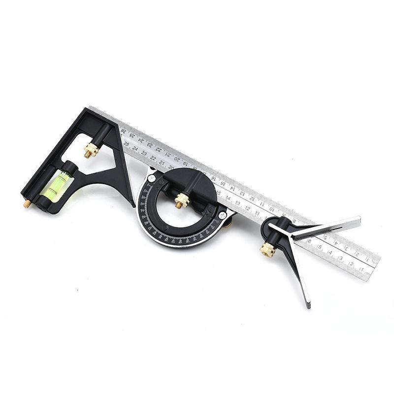 Multi Functional Combination Adjustable Right Angle Ruler Protractor Movable Measuring Tool