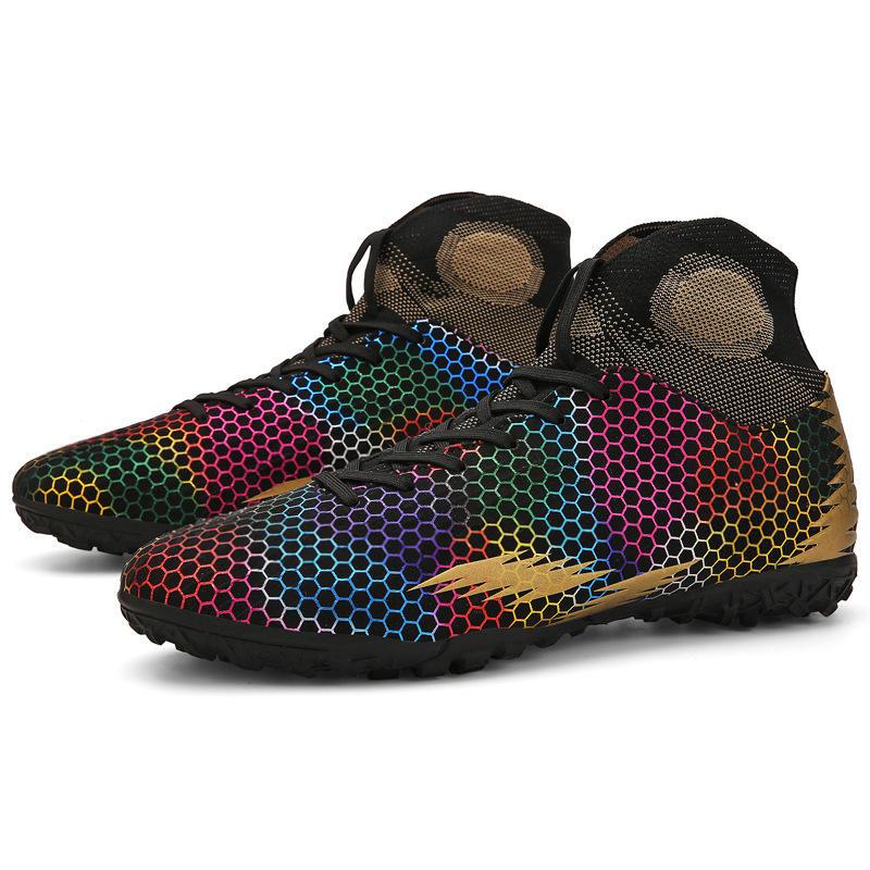 Soccer Sports Shoes Outdoor Football Boots Shoes A3 Rubber Men's and Women's Fashion High Ankle Casual PU 518-1