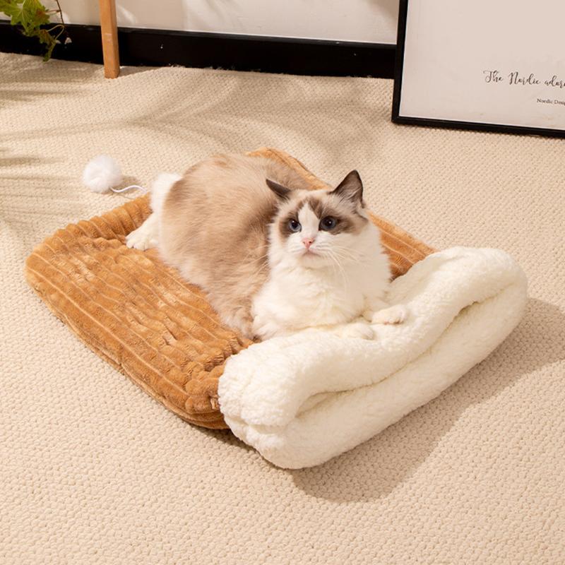 Sac de dormit confortabil pentru pisici, îngroșat, tip de buzunar moale Pat pentru pisici, cald, închis, pentru pisici, cuib amuzant pentru animale de companie, cuib minunat pentru animale de companie