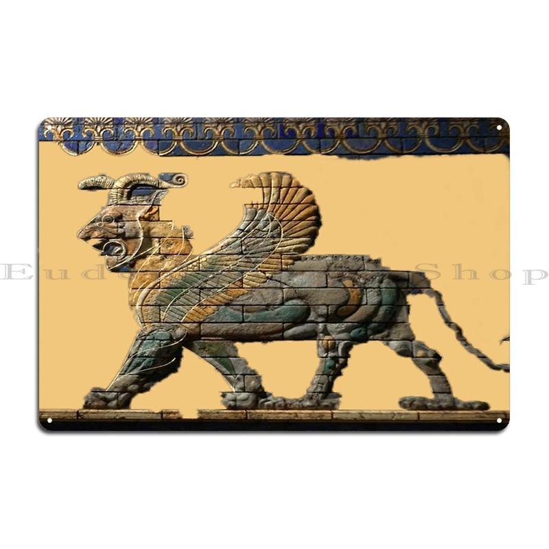 

Lamassu Statue Ancient Mesopotamia Angels Magick Assyrian Temple Metal Sign Painting Custom Lamassu Statue Tin Sign Poster 40x30cm