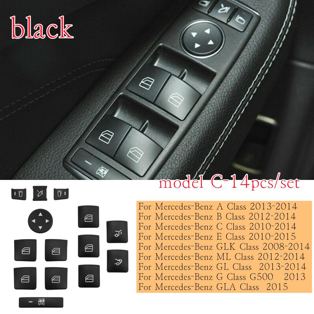 For Benz A B C E CLA GLA ML GL GLK GLE Class Car Door Seat Memory Adjust Window Lift Steering Wheel Button Switch Trim Stickers