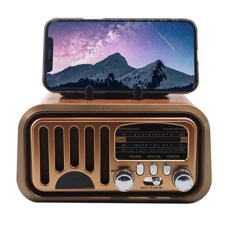 

B03B-Vintage Retro Portable FM AM SW Radio, Wireless Bluetooth Speaker, TF Card And USB MP3 Music Player