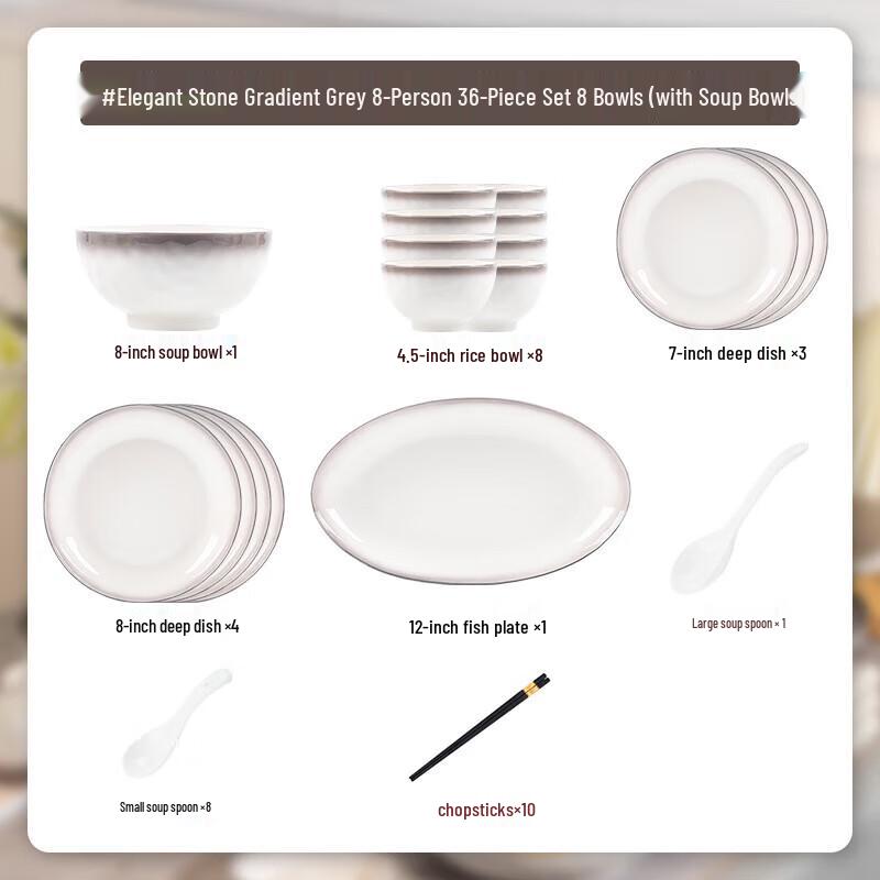 Kangmo Red Floral 36-Piece Ceramic Dinnerware Set