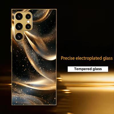 Texture Protective Cover High-end Electroplating Glass PhoneCase for Samsung Galaxy S26 S25 S24 S23 S22 S21 FE,Ultra,Plus