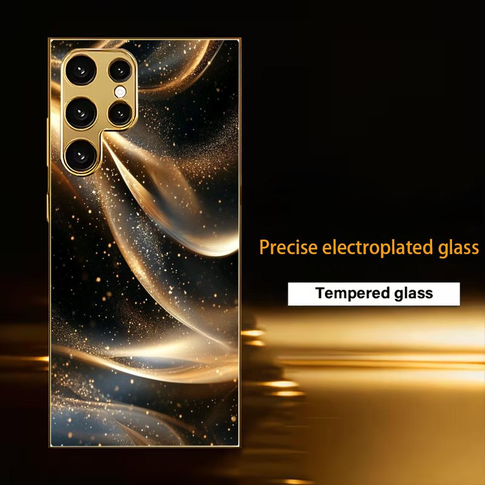 Housse de protection texturée Haut de gamme Placage Électrolytique Verre Coque de téléphone pour Samsung Galaxy S26 S25 S24 S23 S22 S21 FE, Ultra, Plus