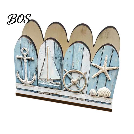 Ocean Napkin Holder Themed Wooden for Table, Summer Coastal Seaside Style Kitchen Accessory Dispenser, Rustic Tissue Kitchen, Dining Room Nautical