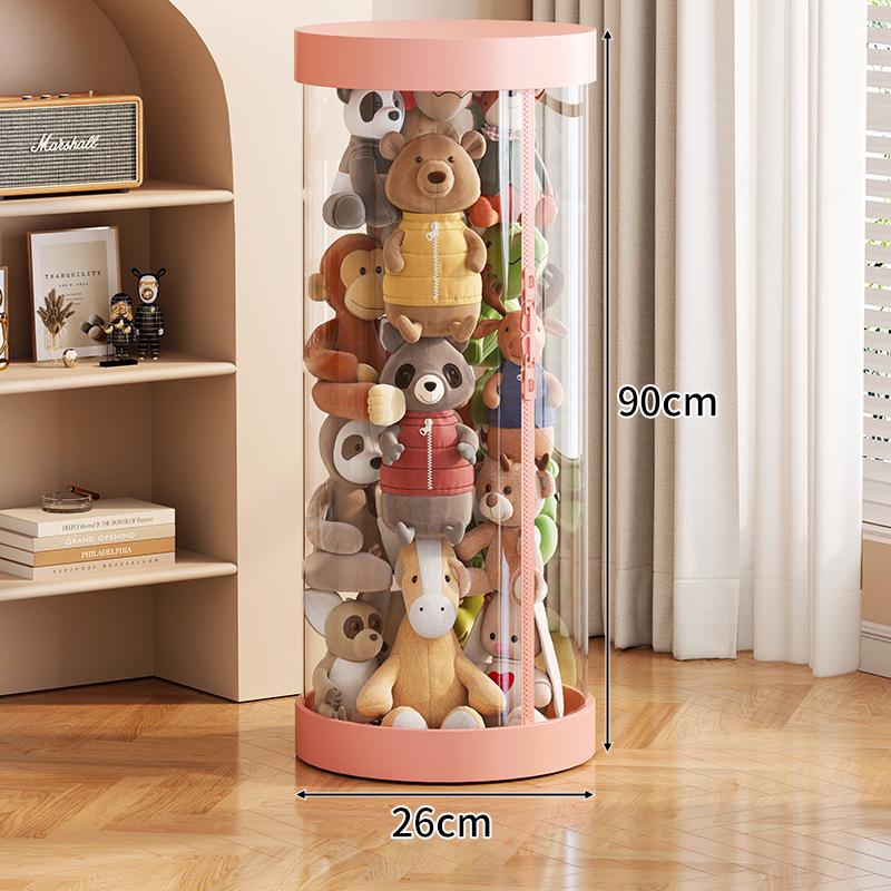 Large Capacity Transparent Toy Storage Bucket for Dolls and Plush Toys