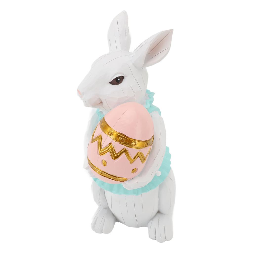 Bunny Figurine Cute Vintage Resin Easter Bunny Statue for Home Ornament Holiday Decoration