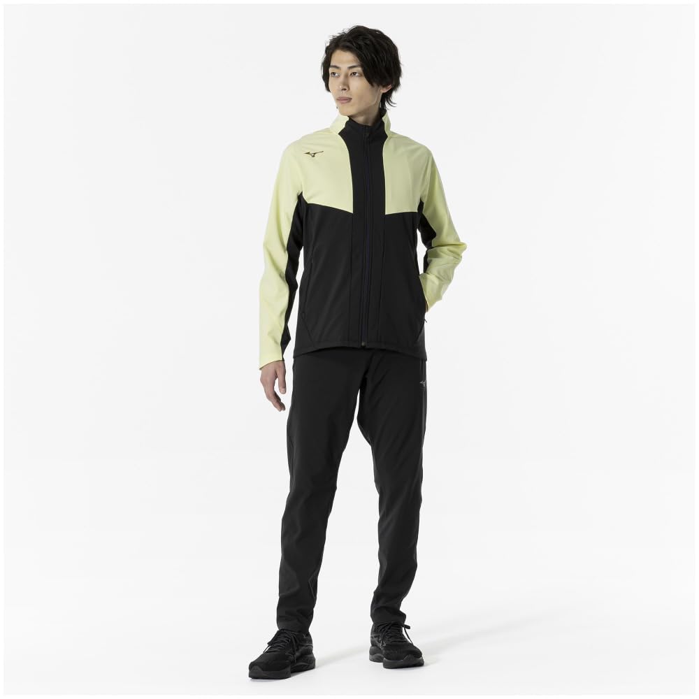 Mizuno Tech Shield Training Luminary Size L Jacket, Windproof, Stretch, Water-Repellent, 32MCA552, Men's, Green,