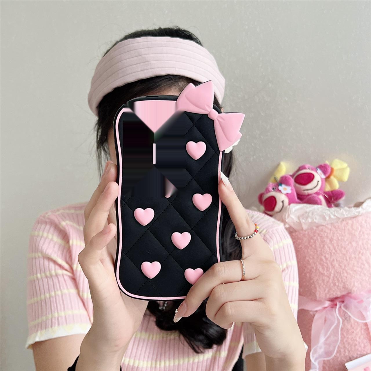 

3D Pink Bow Heart Case for Samsung S26/Honor X9B/X9C, Sound-Enhanced, Anti-Drop Protection, Vivo-Compatible. Samsung A26