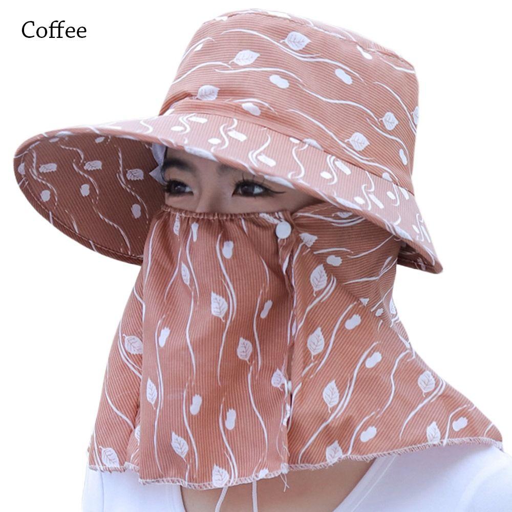 Women Summer Wide Brim Protective Cover UV Protection Hats Sun Hat Visor Caps