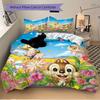 3pcs Chip & Dale Among the Flowers Quilt Cover Set - Soft and Cozy Bedroom, Guest Room and Dorm Decorative Bedding 3-Piece Set 1 Quilt Cover + 2
