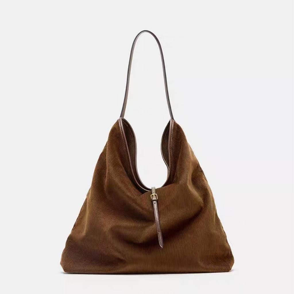 Retro Matt Corduroy Damen Umhängetasche Von Den Meeren Herbst Winter Pendler Tragetasche Hohe Qualität Großes Fassungsvermögen