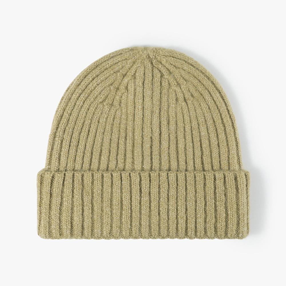 Fahsion Thick Knitted Hat Solid Color Daily Wear Women s Hat Keep Warm Pullover Cap Autumn