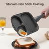 Titanium Nonstick Egg Frying Pan,3-in-1 Divided Breakfast Omelette Egg Pan, for Pancake, Bacon,Healthy