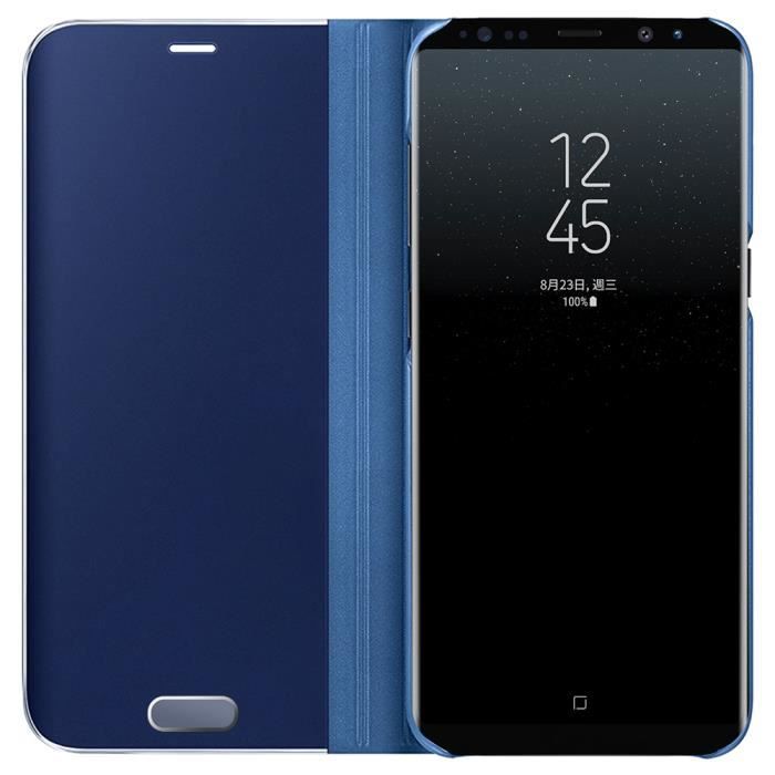 Skal för Samsung Galaxy Note 8, Fodral Flip Fodral Spegel Stöttåligt - blått