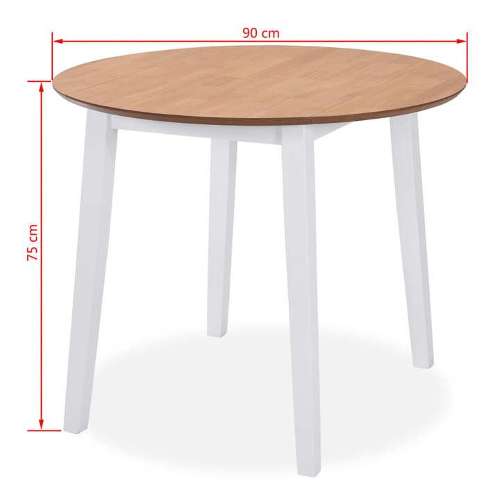 VidaXL Hévéa Ensemble de Salle à Manger 5 pcs Table et Chaises de Repas Mobilier à Dîner Mobilier de Cuisine Intérieur 274943
