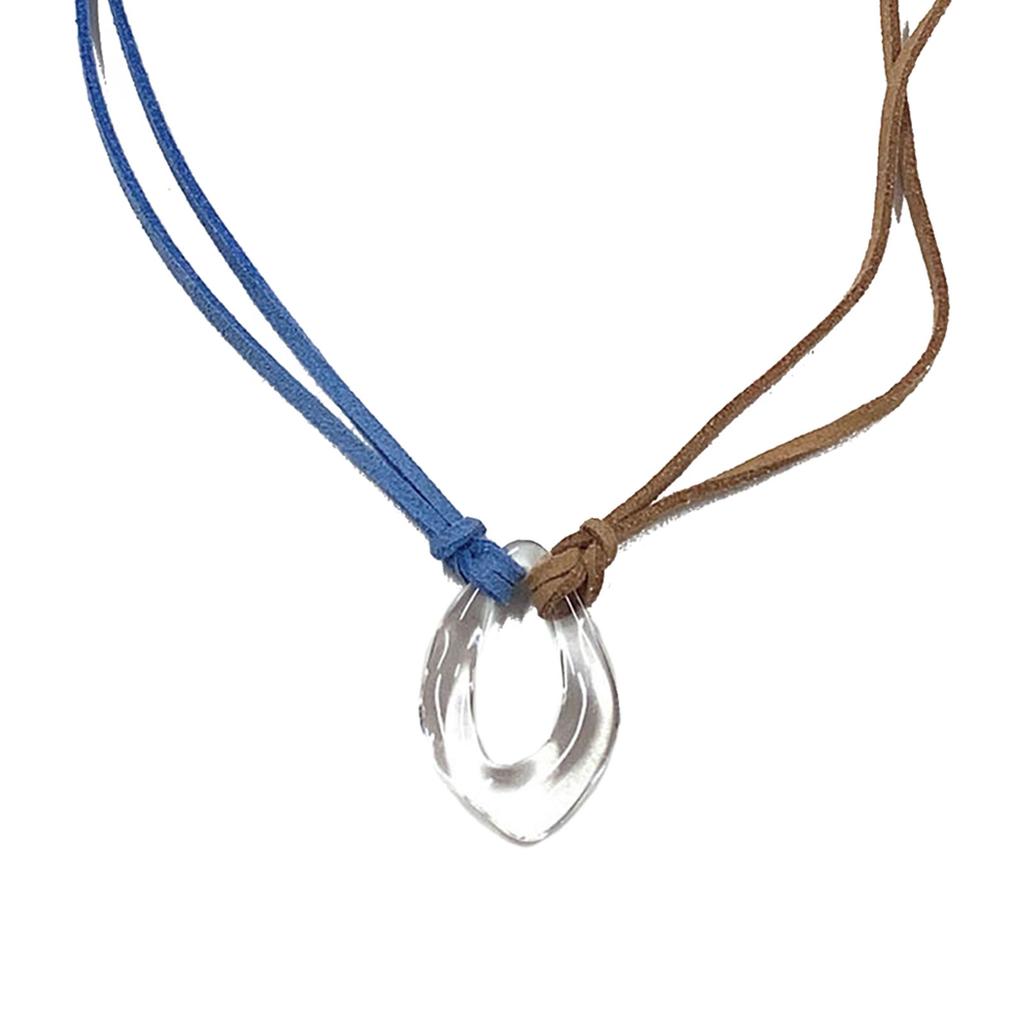 Acrylic Circular Pendant Necklace Adjustable Velvets Rope Choker Simple Ornament Women Collarbone Chain Accessory