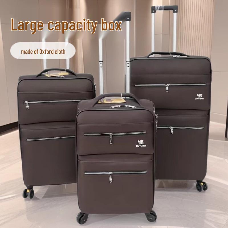 Upgraded Large Capacity Business Trolley Suitcase with Front Zipper and Universal Wheels